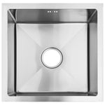 Handmade Kitchen Sink with Overflow Hole Stainless Steel