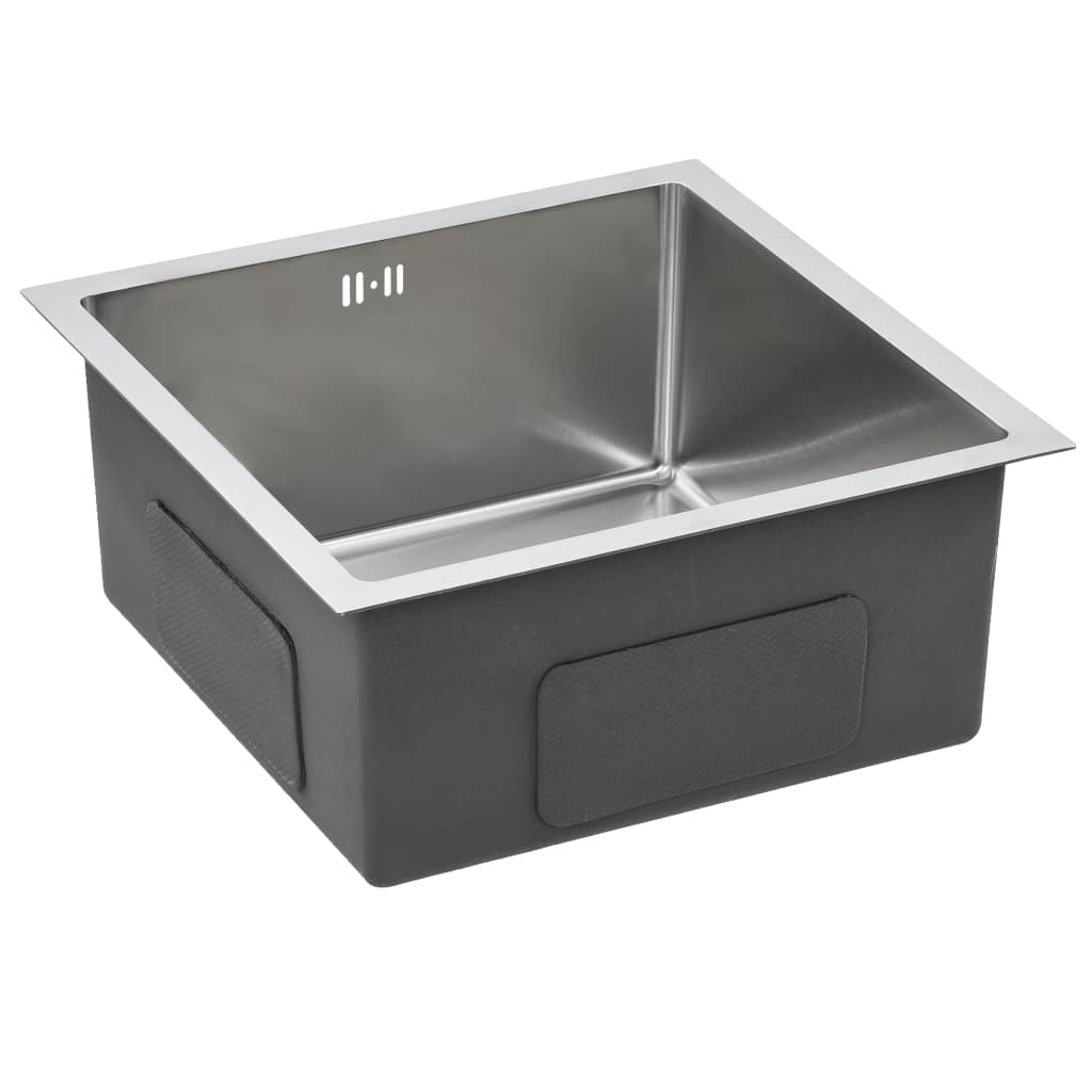 Handmade Kitchen Sink with Overflow Hole Stainless Steel