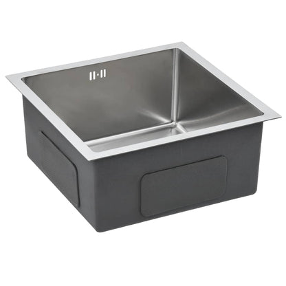 Handmade Kitchen Sink with Overflow Hole Stainless Steel