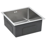 Handmade Kitchen Sink with Overflow Hole Stainless Steel
