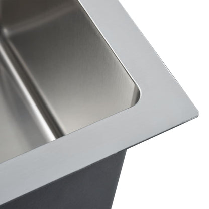 Handmade Kitchen Sink with Overflow Hole Stainless Steel