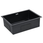 Handmade Kitchen Sink with Overflow Hole Black Stainless Steel