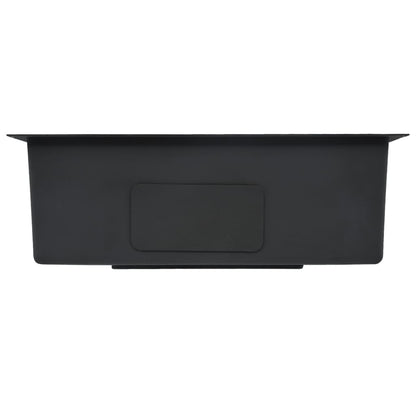 Handmade Kitchen Sink with Overflow Hole Black Stainless Steel