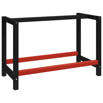 Metal Work Bench 120 x57x79 cm Black and Red