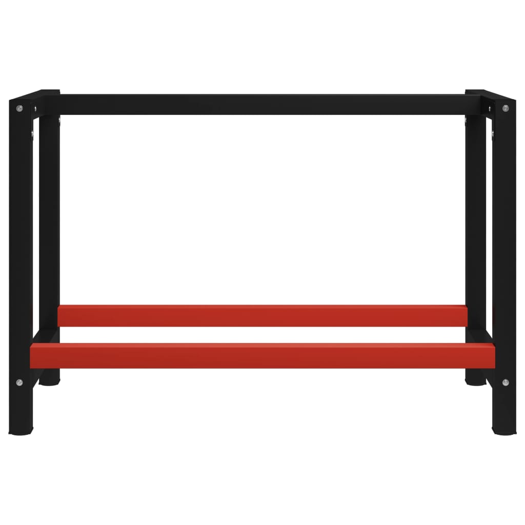 Metal Work Bench 120 x57x79 cm Black and Red