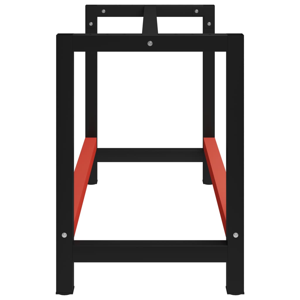 Metal Work Bench 120 x57x79 cm Black and Red