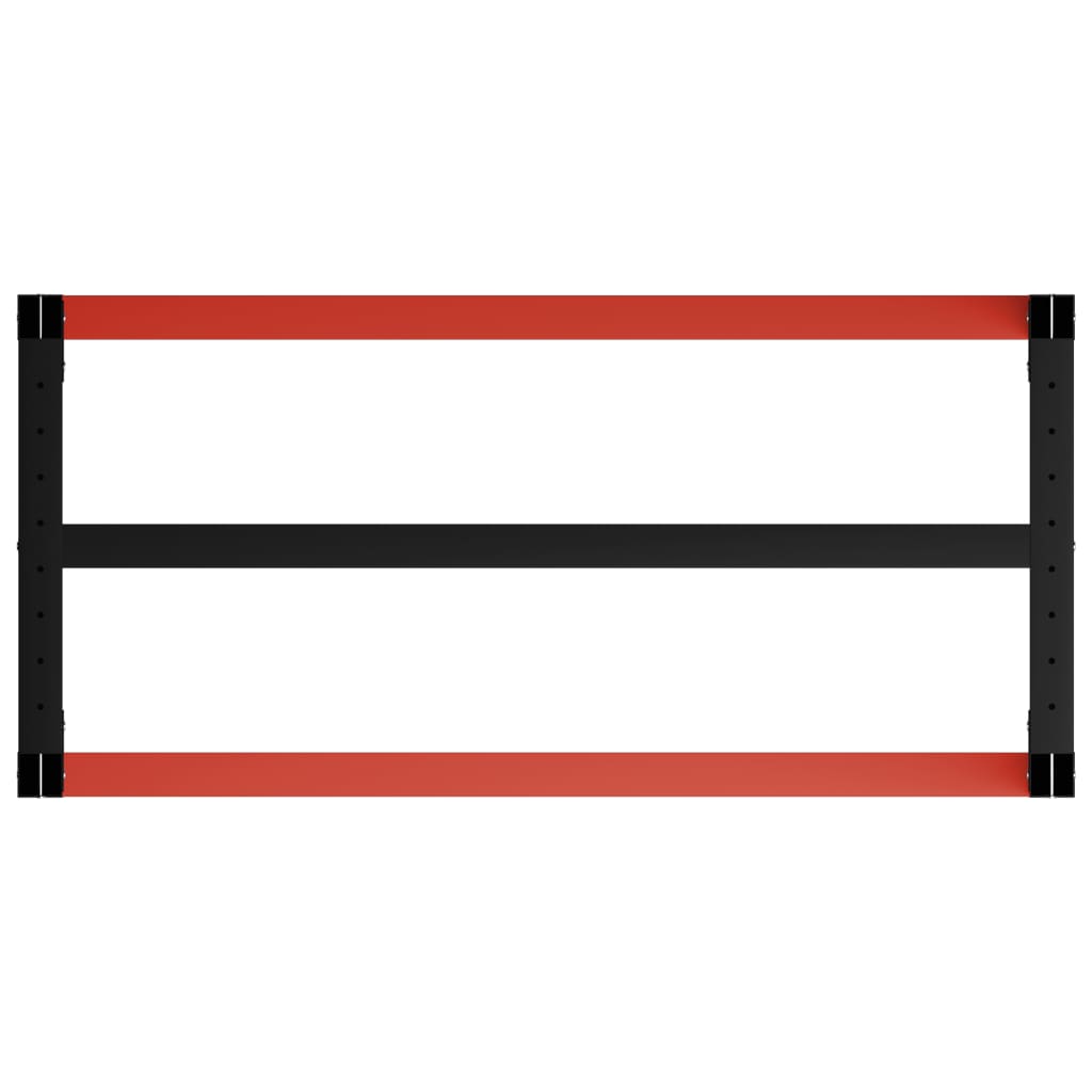 Metal Work Bench 120 x57x79 cm Black and Red