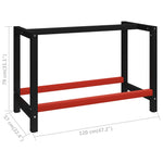 Metal Work Bench--Black and Red