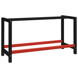 Metal Work Bench 150 x57x79 cm Black and Red