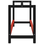 Black and Red Metal Work Bench