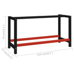 Black and Red Metal Work Bench