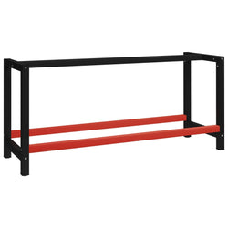 Metal Work Bench 175 x57x79 cm Black and Red