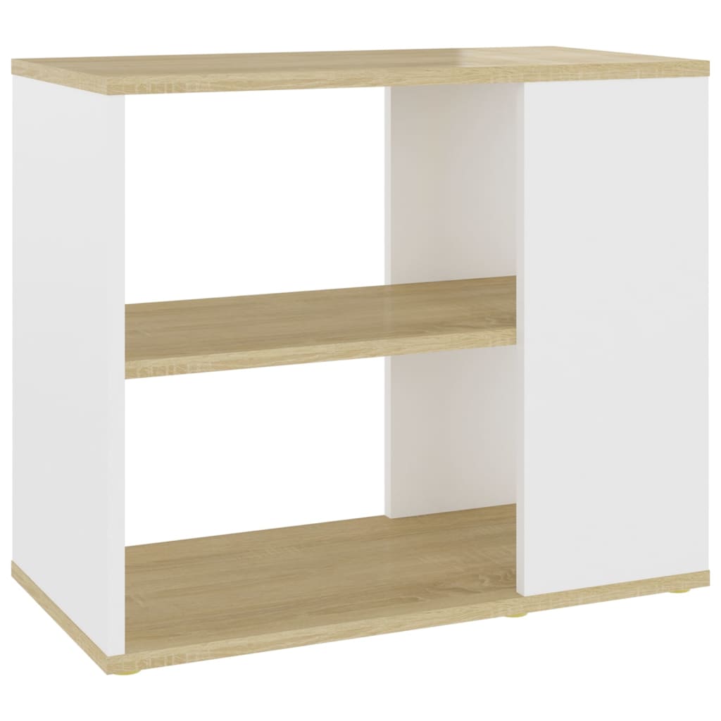 Side Cabinet Sonoma Oak And White Chipboard