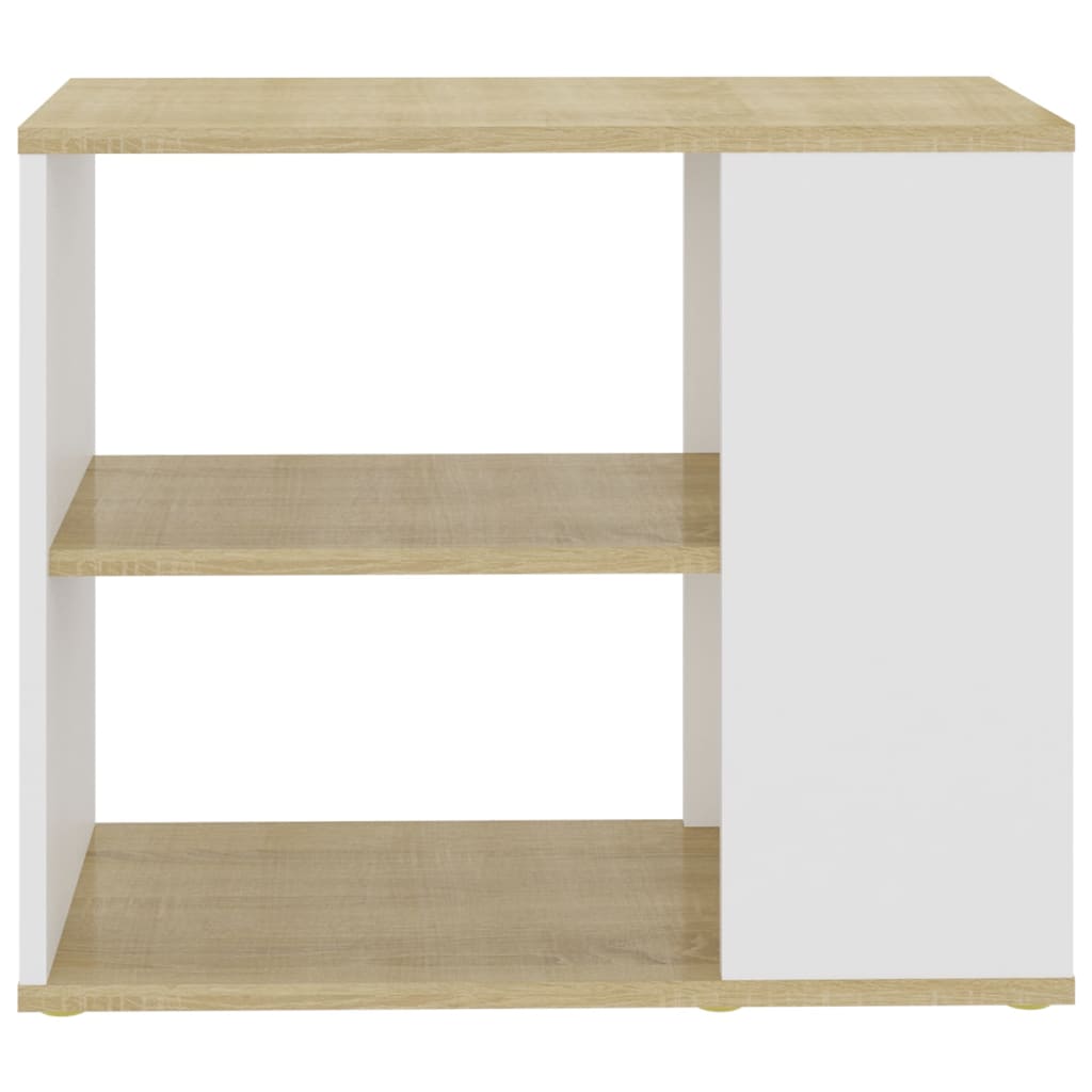 Side Cabinet Sonoma Oak And White Chipboard