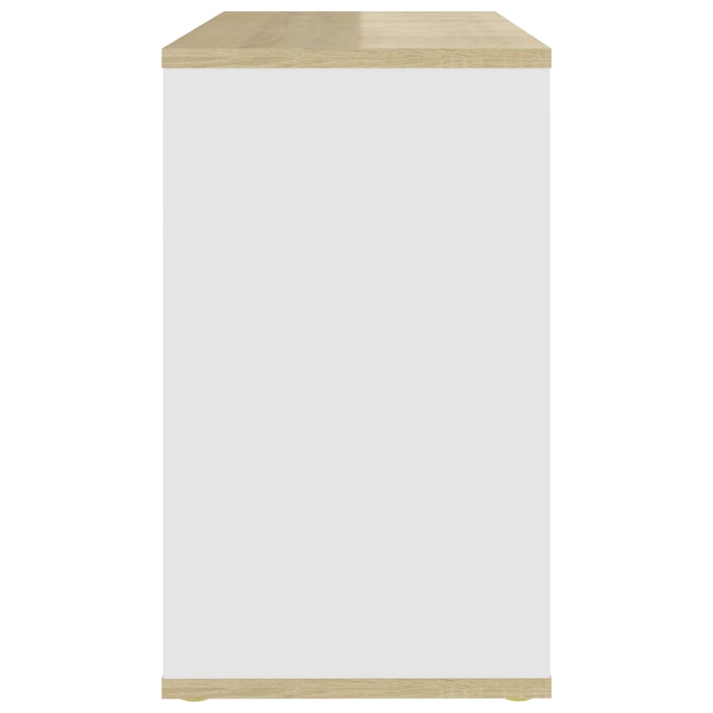 Side Cabinet Sonoma Oak And White Chipboard
