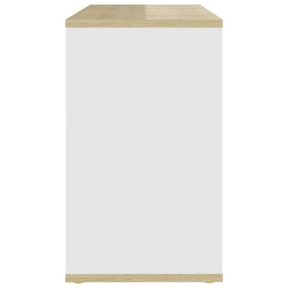 Side Cabinet Sonoma Oak And White Chipboard