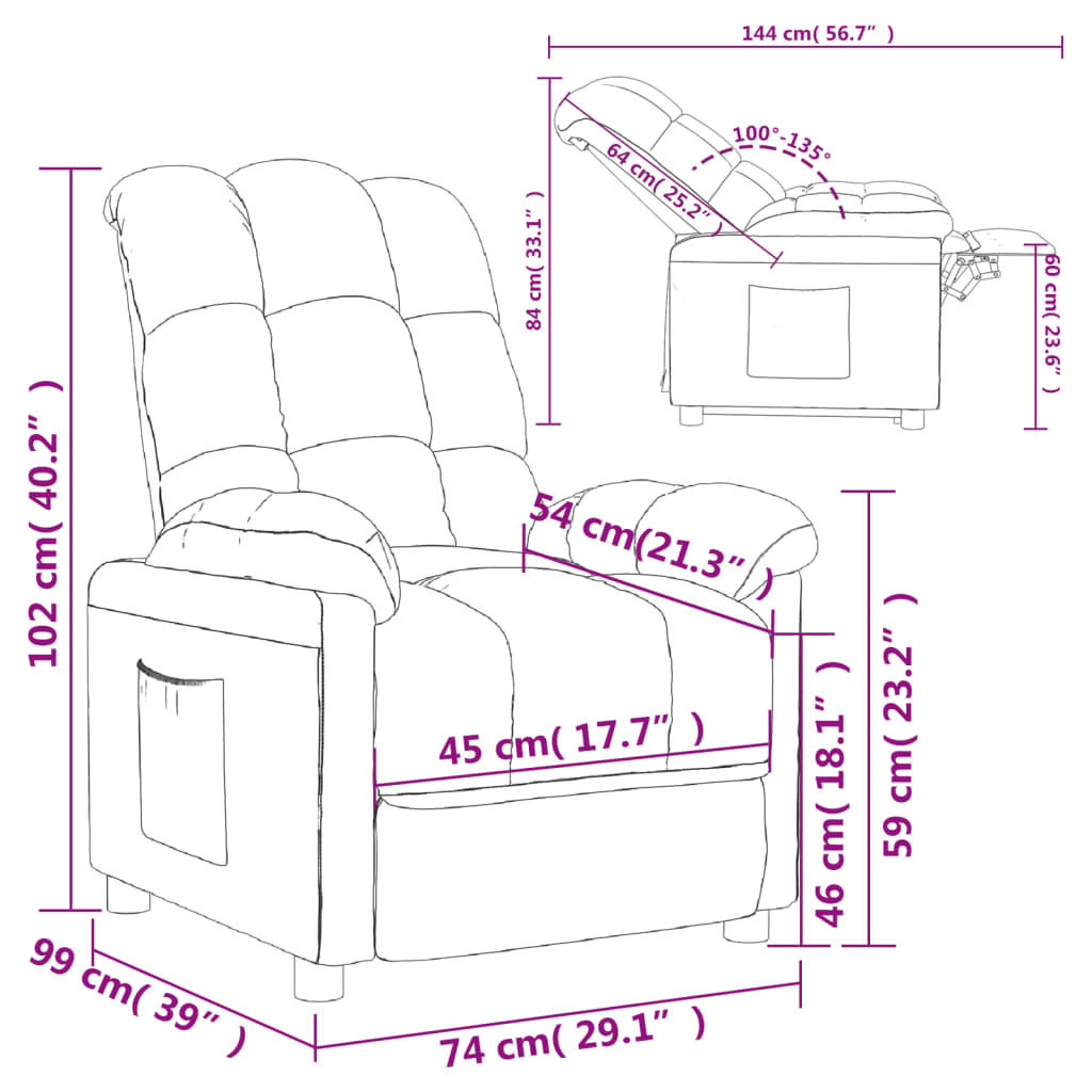 Massage Chair Light Grey Fabric