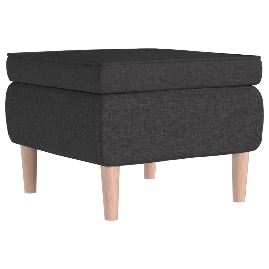 Armchair with Stool Dark Grey Fabric