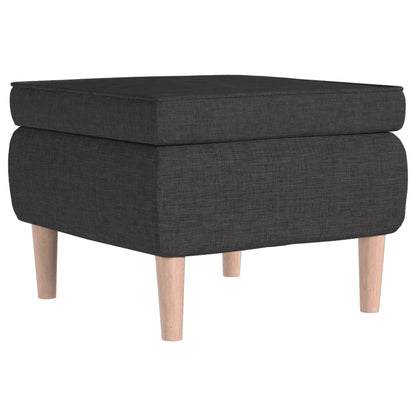 Armchair with Stool Dark Grey Fabric