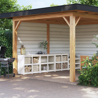 set of 3/4 Outdoor Kitchen Cabinets Solid Wood Douglas