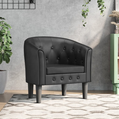 Tub Chair Brown/Black/White/Red Colour Faux Leather