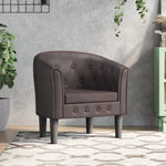 Tub Chair Brown/Black/White/Red Colour Faux Leather