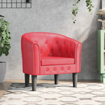 Tub Chair Brown/Black/White/Red Colour Faux Leather