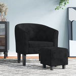 Tub Chair Dark Grey/Black Velvet