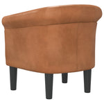 Tub Chair Silver/Brown/White Faux Leather