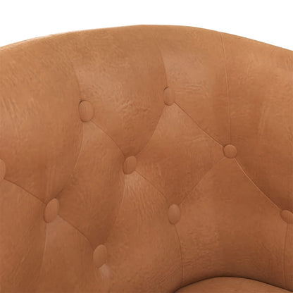 Tub Chair Silver/Brown/White Faux Leather