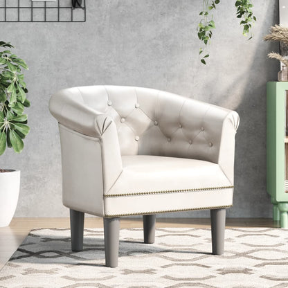 Tub Chair Silver/Brown/White Faux Leather
