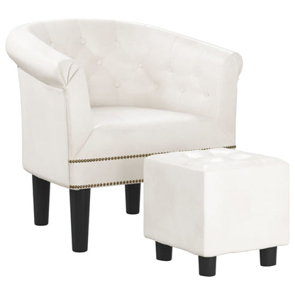 Tub Chair Silver/Brown/White Faux Leather