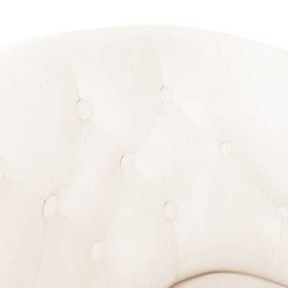 Tub Chair Silver/Brown/White Faux Leather