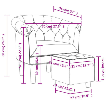Tub Chair Silver/Brown/White Faux Leather