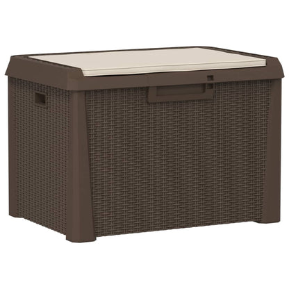 Garden Storage Box with Seat Cushion Brown