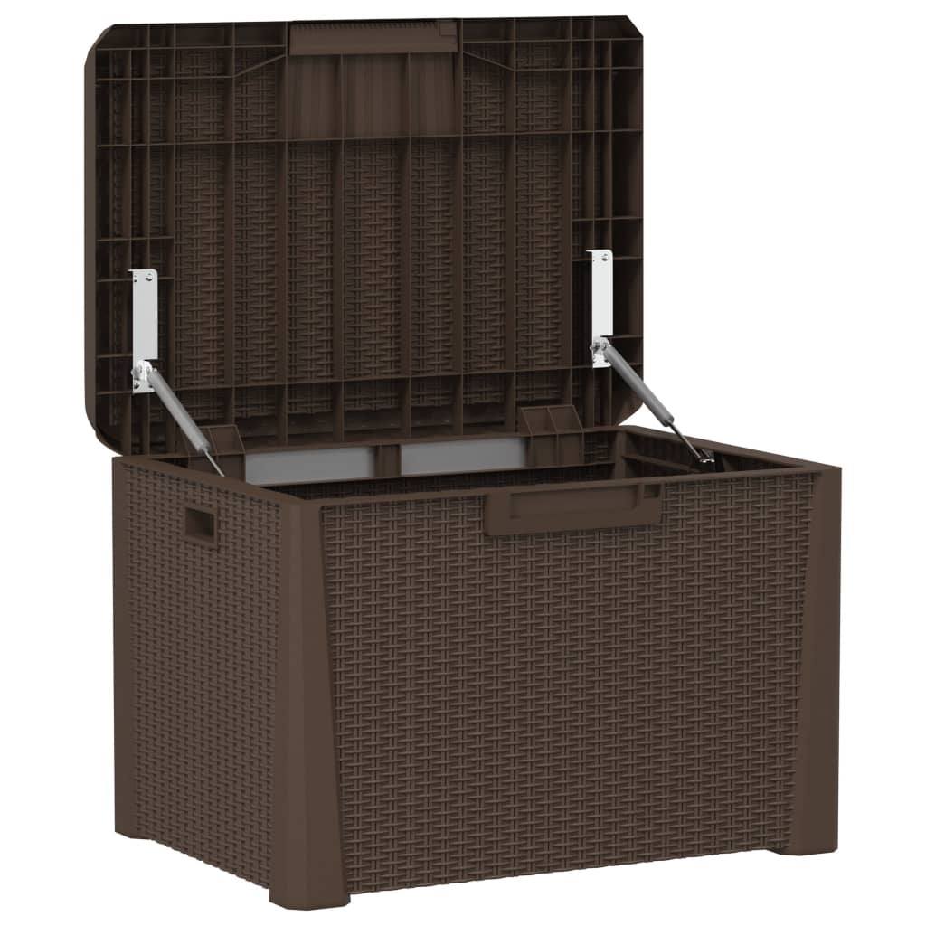 Garden Storage Box with Seat Cushion Brown