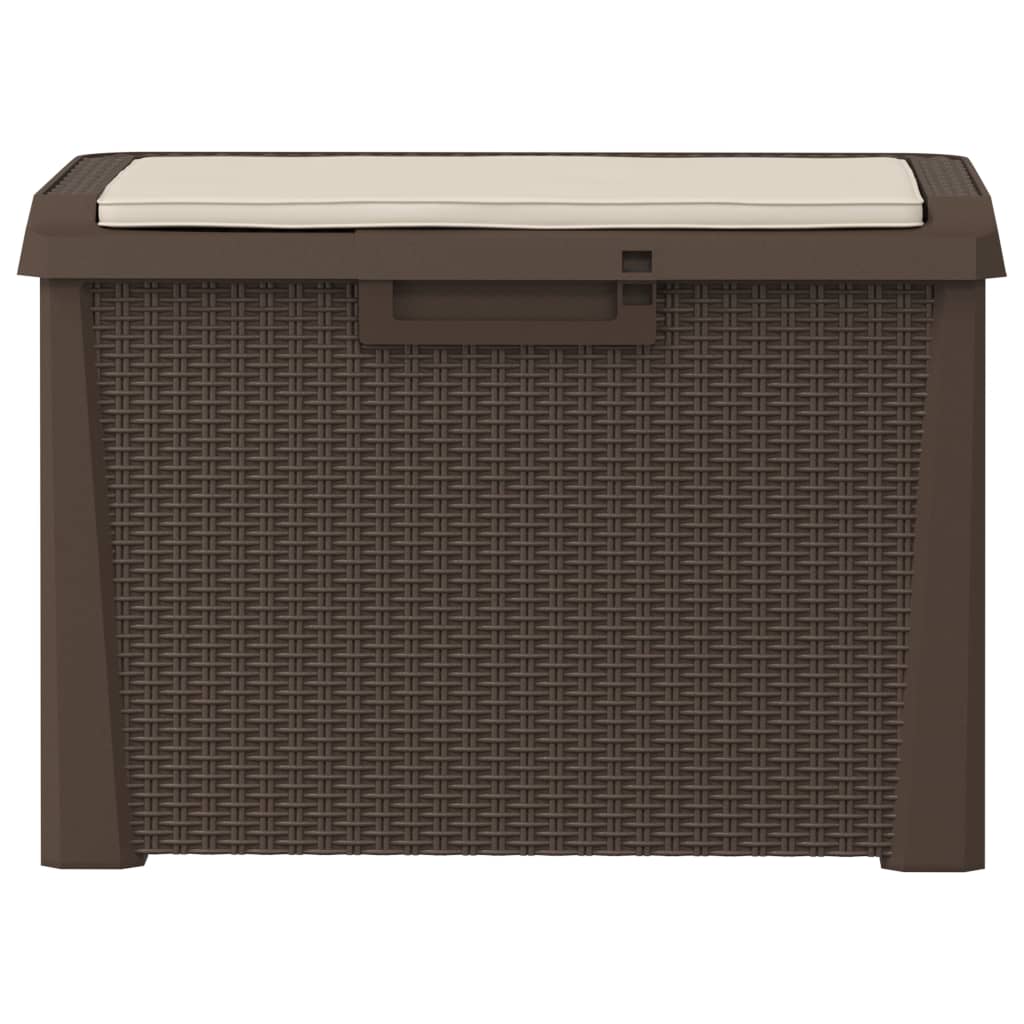 Garden Storage Box with Seat Cushion Brown