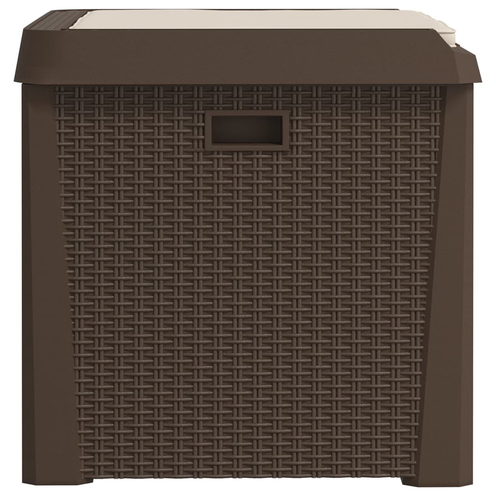 Garden Storage Box with Seat Cushion Brown