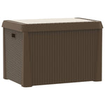 Garden Storage Box with Seat Cushion Brown