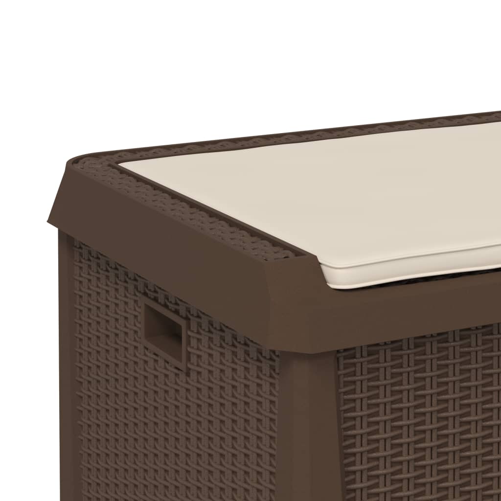 Garden Storage Box with Seat Cushion Brown