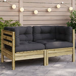 Garden Sofa Corner with Cushions Solid Wood Douglas