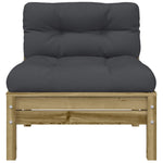 Garden Sofas Armless with Cushions 2 pcs Solid Wood Douglas