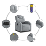 Electric Standing Massage Recliner Chair in Light Grey Fabric