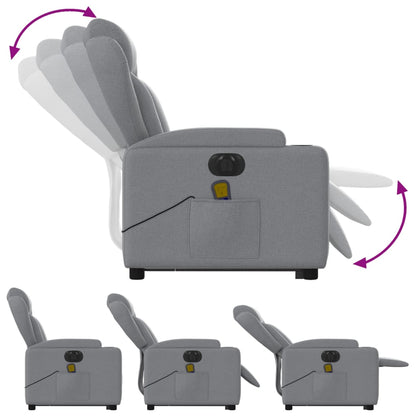 Stylish Electric Stand up Massage Recliner Chair Dark Grey Fabric