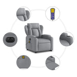 Stylish Electric Stand up Massage Recliner Chair Dark Grey Fabric