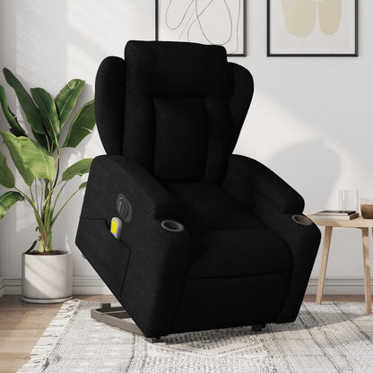 Stylish Electric Stand up Massage Recliner Chair Dark Grey Fabric