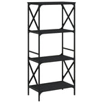 Bookcase 4,5,6-Tier Black Engineered Wood