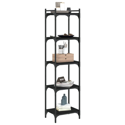 Bookcase 4,5,6-Tier Black Engineered Wood
