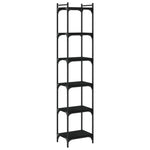 Bookcase 4,5,6-Tier Black Engineered Wood