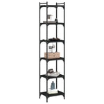 Bookcase 4,5,6-Tier Black Engineered Wood